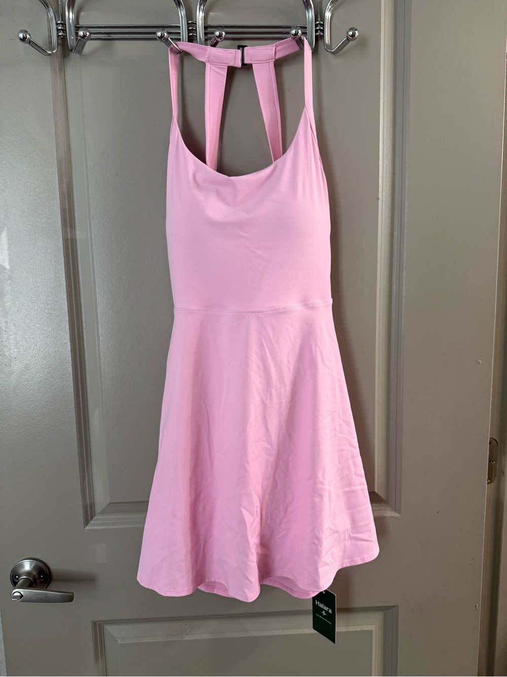 HALARA Light Pink Strappy Fit & Flare Slip Dress Size M NWT